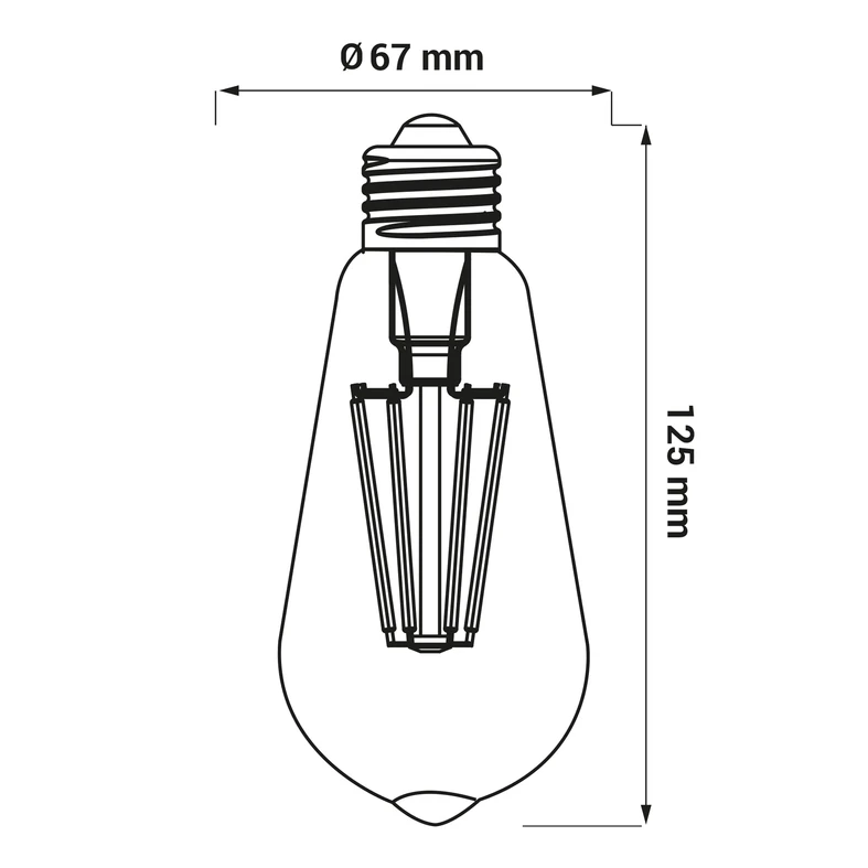 Retro LED dekorativní žárovka E27 8 W teplé barvy ORO-E27-ST64-FL-CLARO-8 W-WW