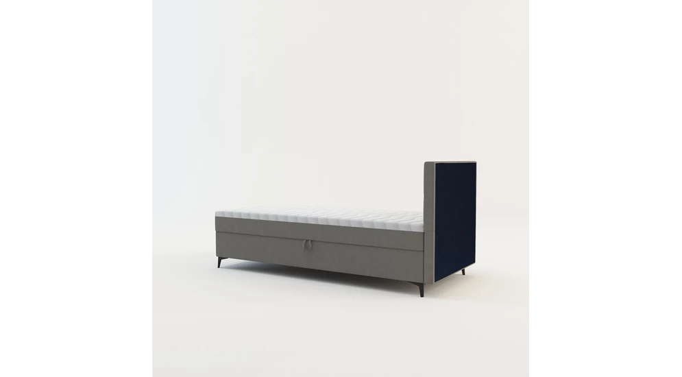 Světle šedá postel boxspring MARY 90x200 cm