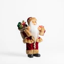 Vánoční červeno-hnědá figurka SANTA CLAUS 25 cm