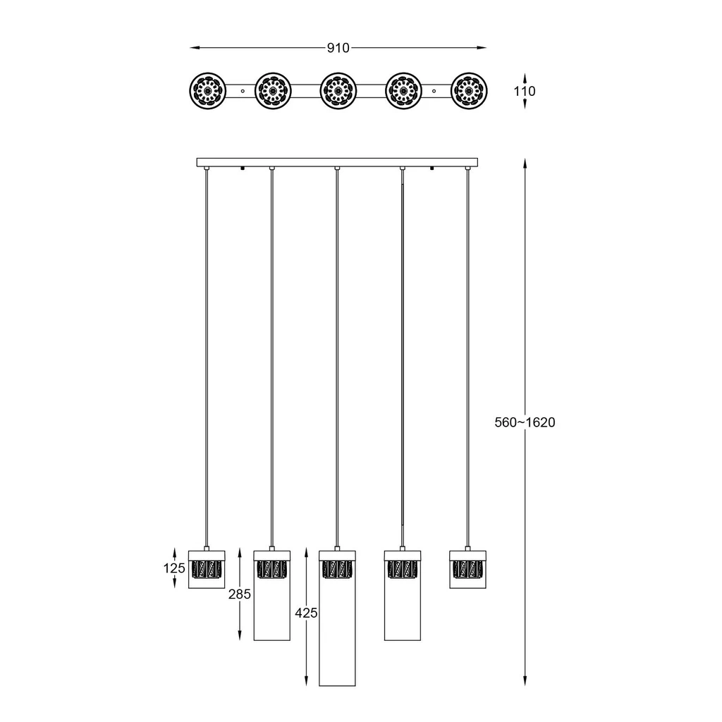 Závěsné svítidlo GEM P0389-05E-B5AC-PL03