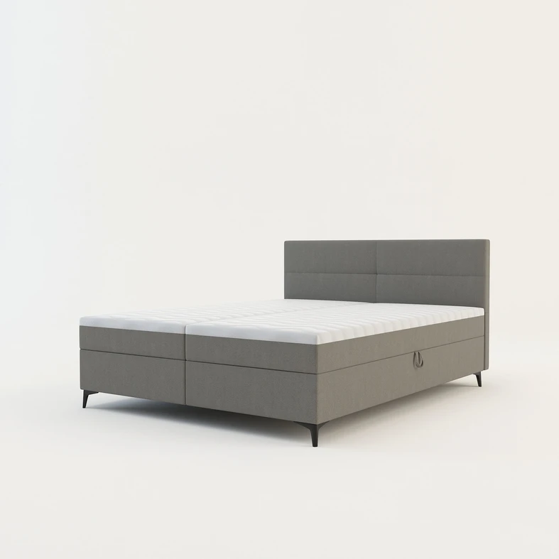 Světle šedá postel boxspring MARY 160x200 cm