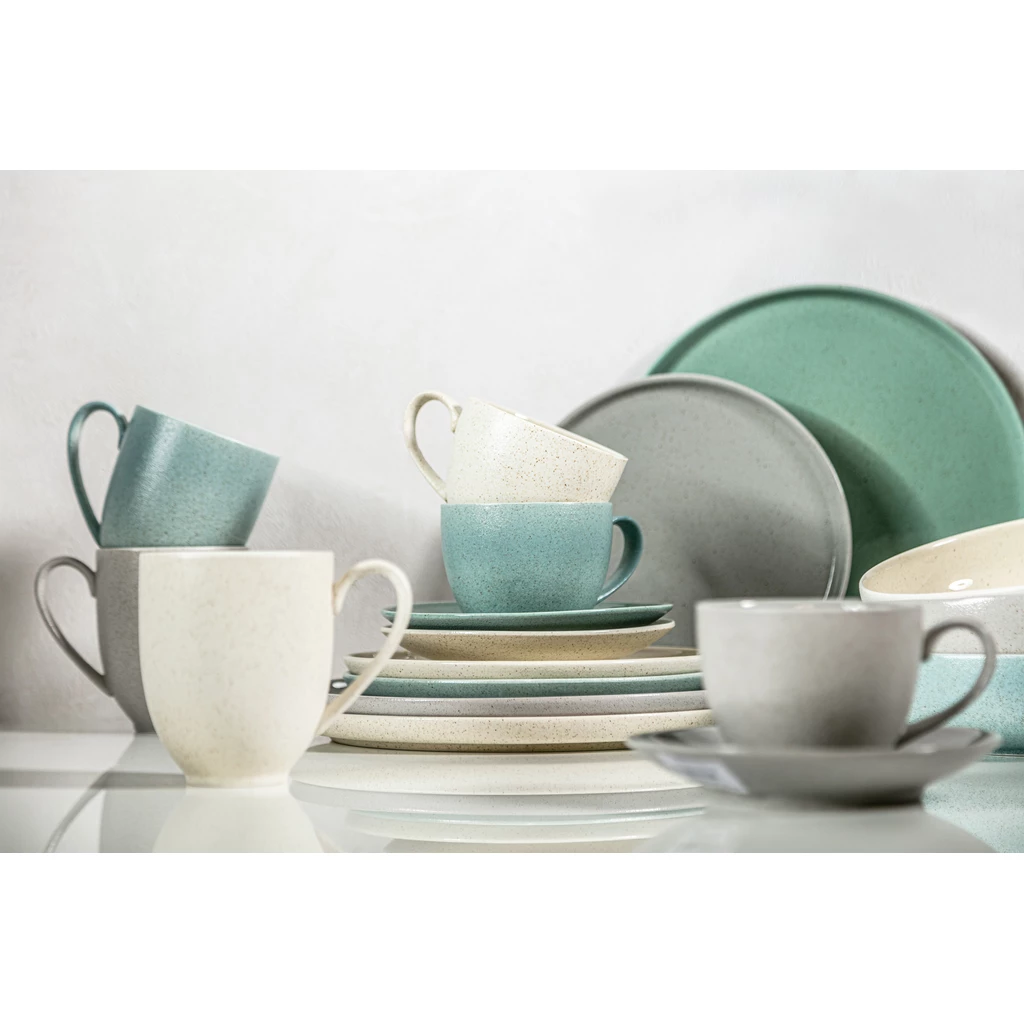 Mělký talíř GRANITE MINT BLUE porcelán Bogucice 26,5 cm