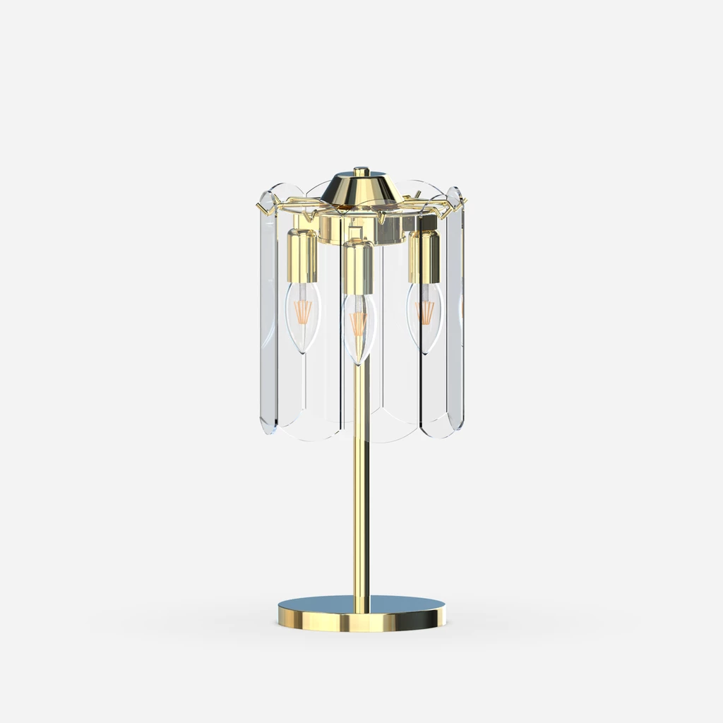 Lampa stołowa NIRA łączy nowoczesny design z elegancją glamour.