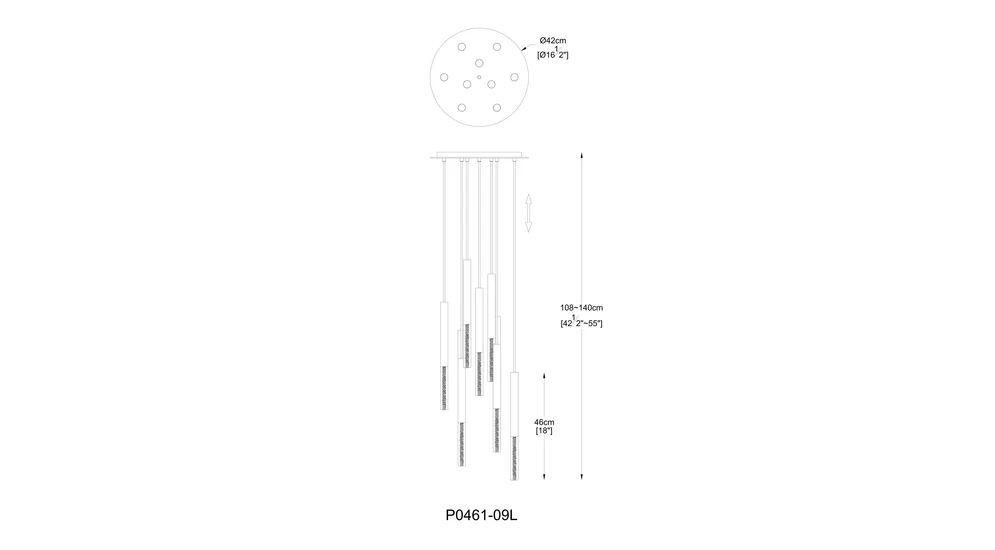 Závěsné svítidlo ONE LED P0461-09L-B5F7