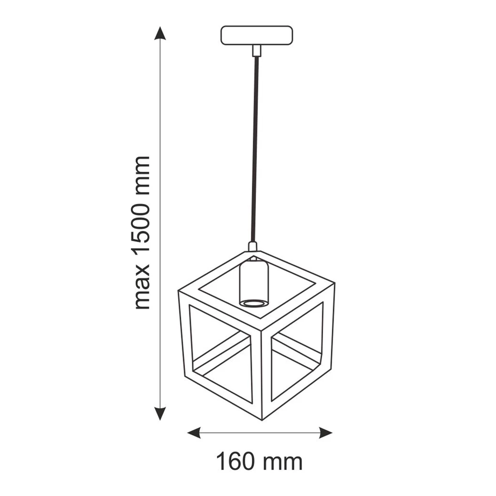 Černé geometrické závěsné svítidlo SWEDEN