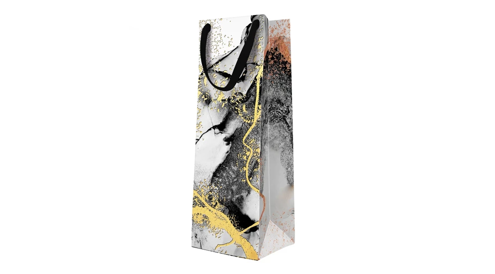 Dárková taška PREMIUM MARBLE BOTTLE 12 x 37 cm