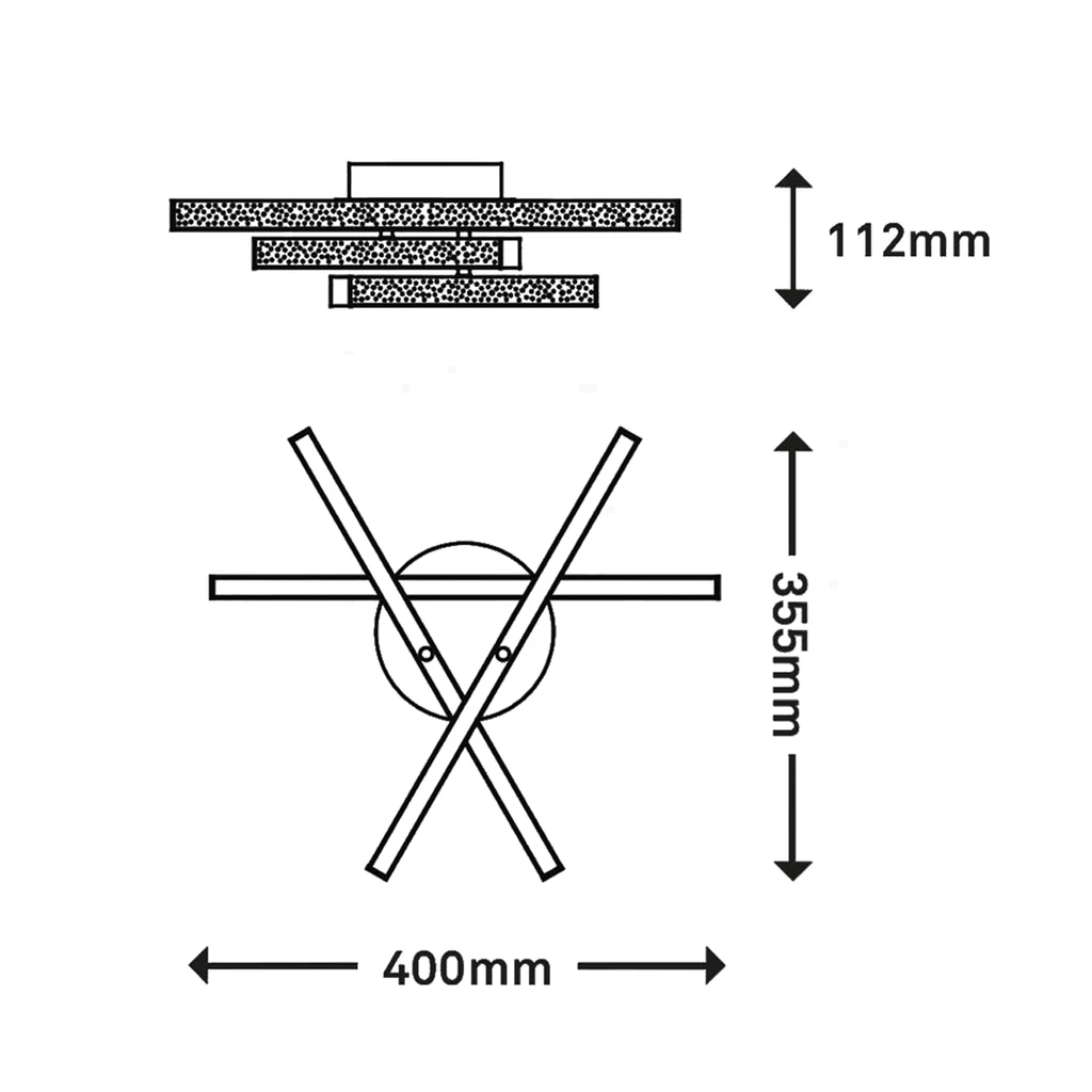 Chromované stropní svítidlo LED s třpytkami REY 40 cm