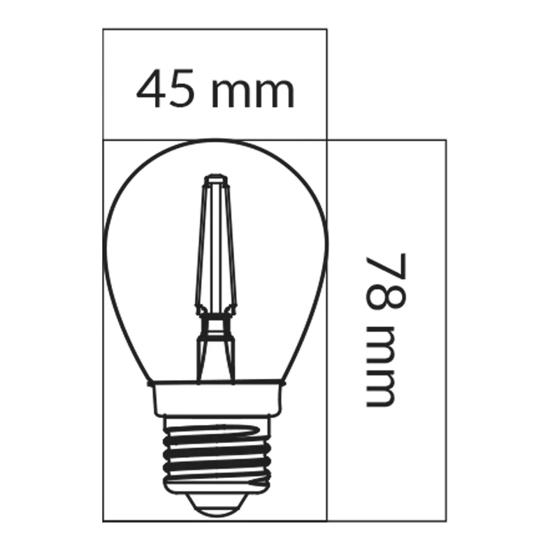 LED žárovka E27 1,3 W ORO-E27-G45-FL-CLARO-1,3W-WW teplá barva