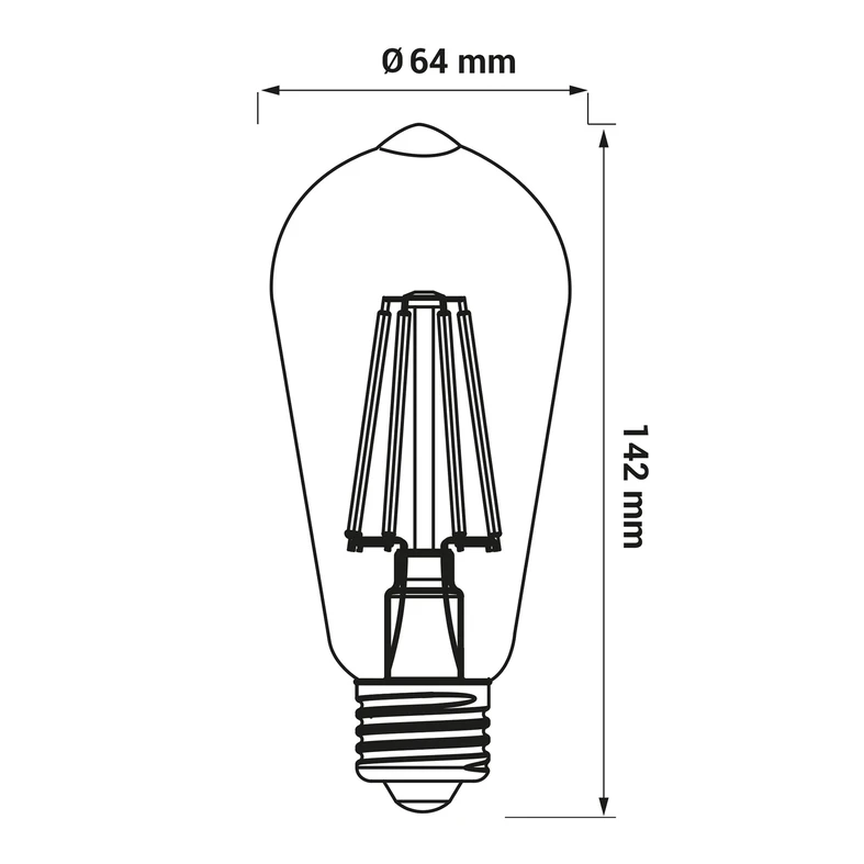 Retro LED dekorativní žárovka E27 1,3 W teplé barvy ORO-E27-ST64-FL-AMBER-1,3W-WW