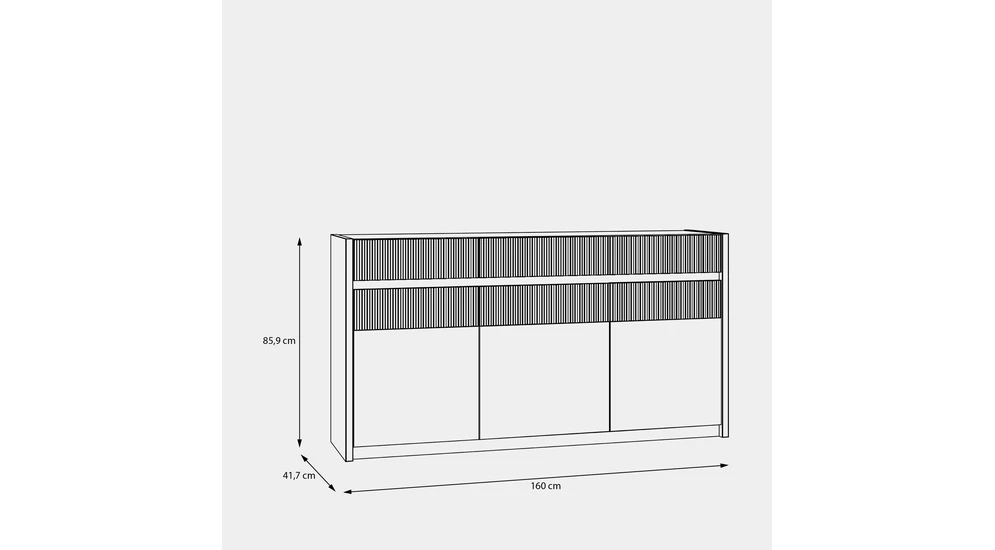 Komoda s osvětlením OAK SQUERE 160 cm