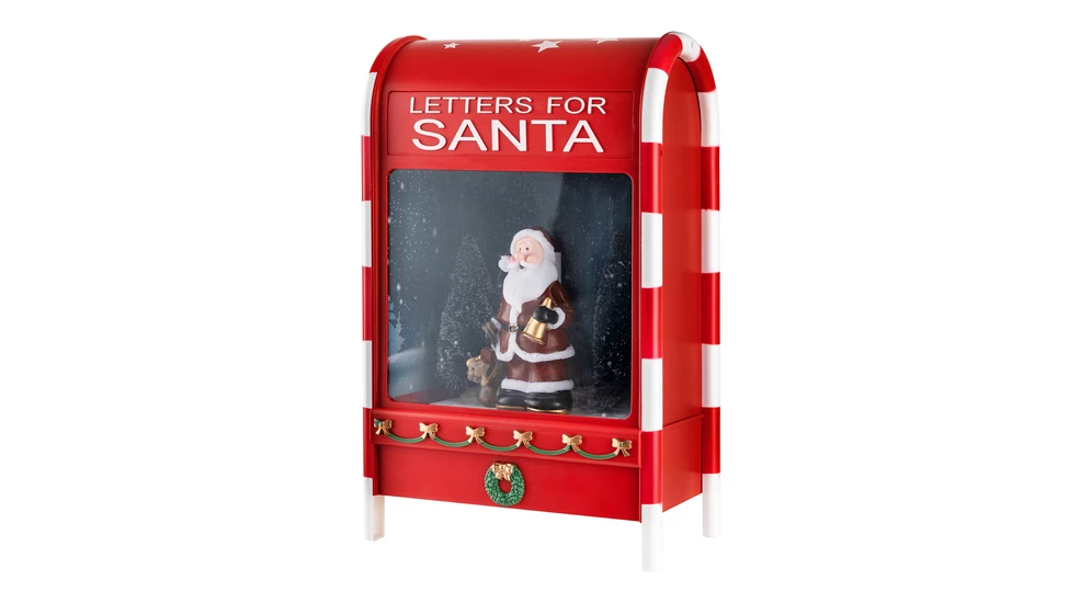 LED hrací poštovní schránka s Santa Clausem 40 cm