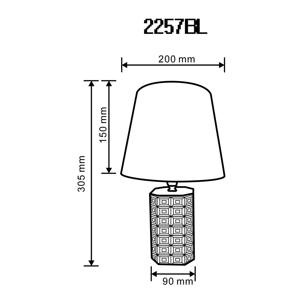 Lampa stołowa z abażurem czarno-zielona 30,5 cm - wymiary. 