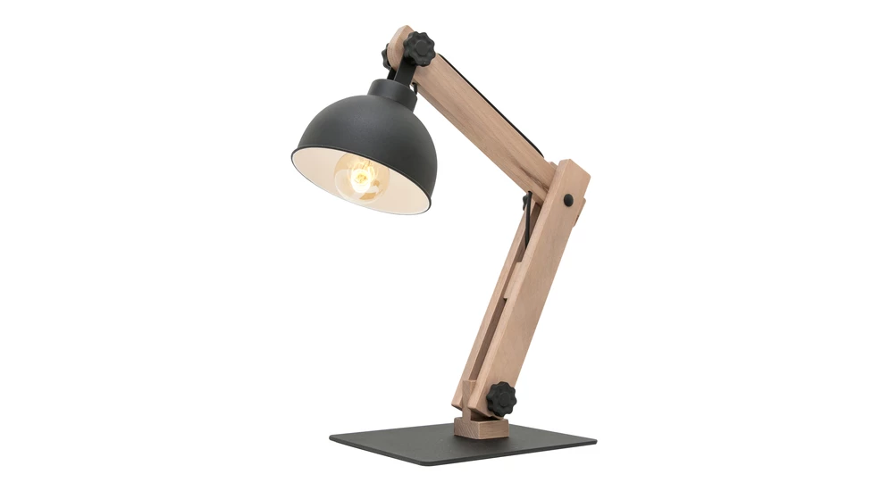 Lampa s dřevěným podstavcem ve stylu loft OSLO