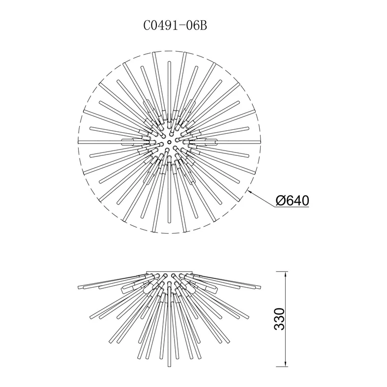 Stropní svítidlo URCHIN C0491-06B-F7DY