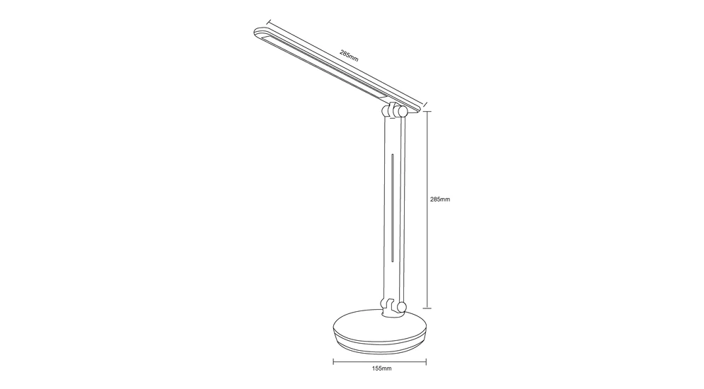 Lampa biurkowa LED nowoczesna czarna podstawa RGB - wymiary