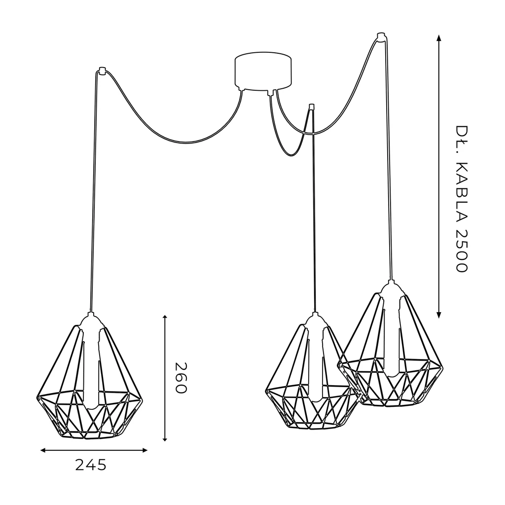 Černé závěsné svítidlo ve stylu loft SPINDEL BASKET III