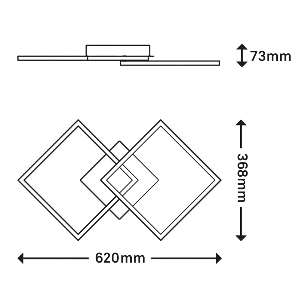 Otočné stropní svítidlo FRAME LED černé 62 cm