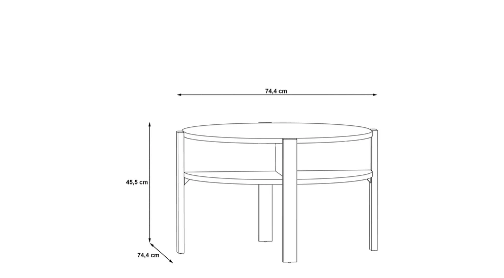 Kulatý konferenční stolek TOBAGO DUB SONOMA