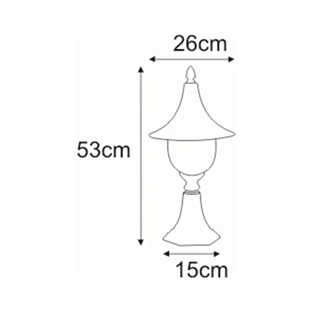 Lampa zewnętrzna outdoor stojąca niska czarna BOSTON - wymiary.