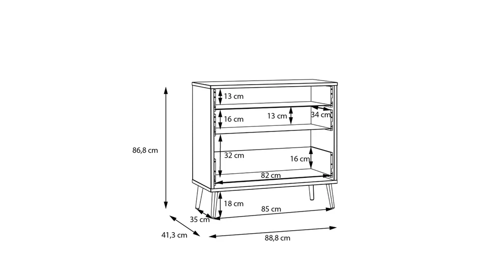 Komoda se 3 zásuvkami WHENUA