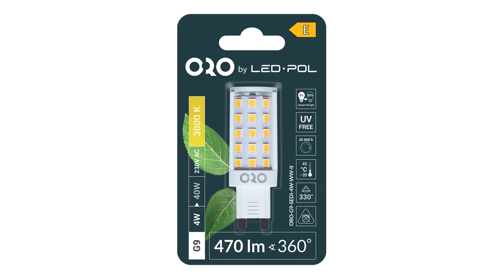 LED žárovka G9 4 W teplá barva ORO-G9-SEDI-4 W-WW-II