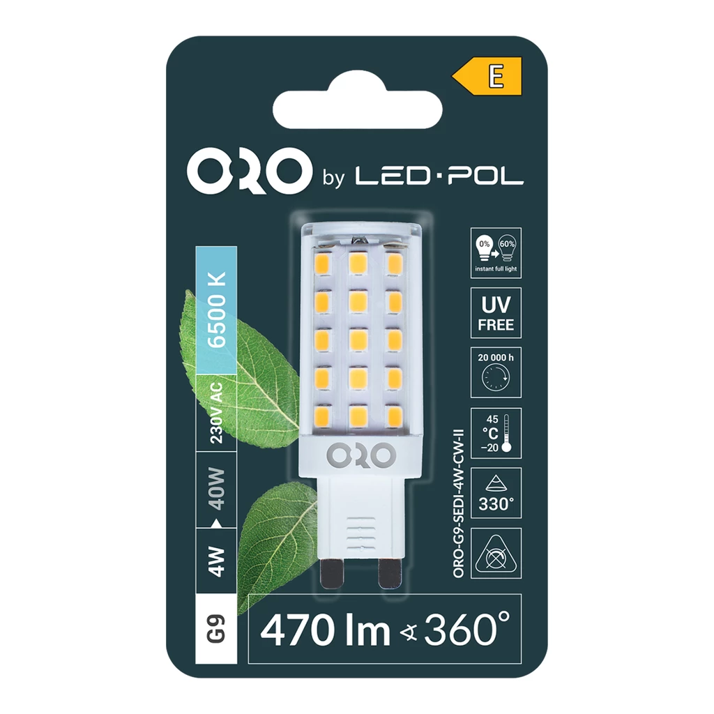 LED žárovka ORO-G9-SEDI-4 W-CW-II studená barva