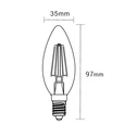 LED žárovka E14 4 W neutrální ORO-E14-C35-FL-CLARO-4 W