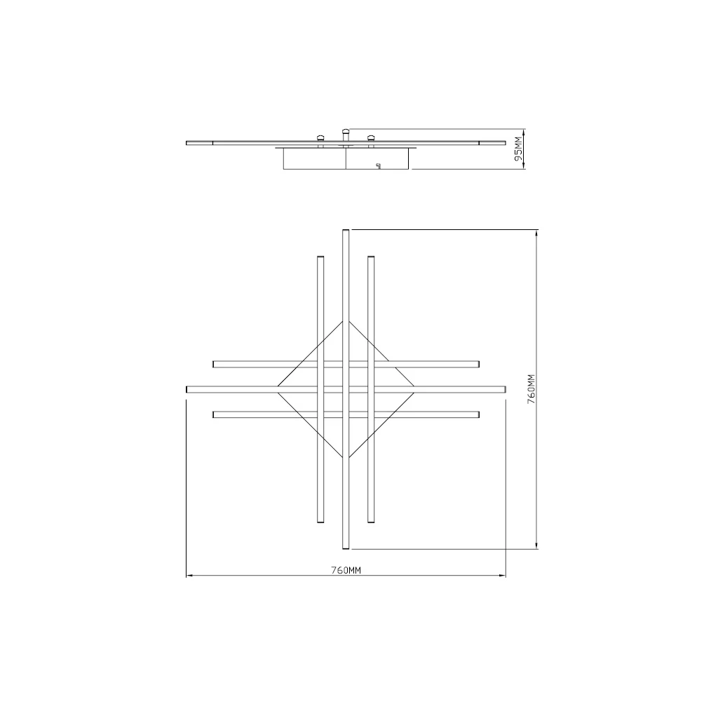 Stropní svítidlo CROSS LED PL99829-6