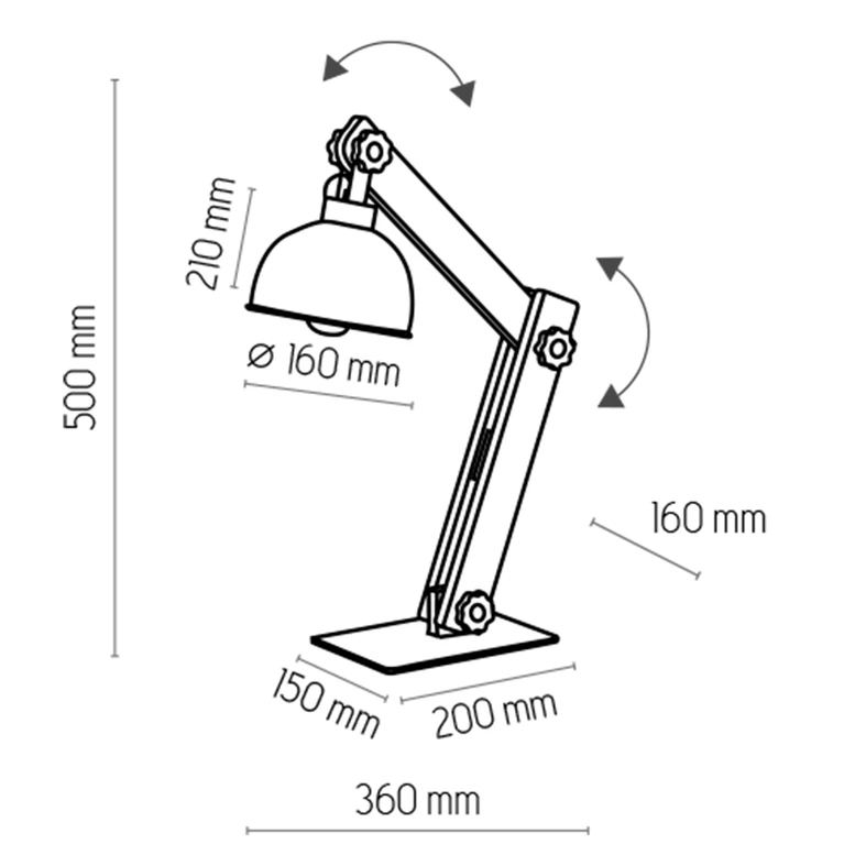 Lampa s dřevěným podstavcem ve stylu loft OSLO