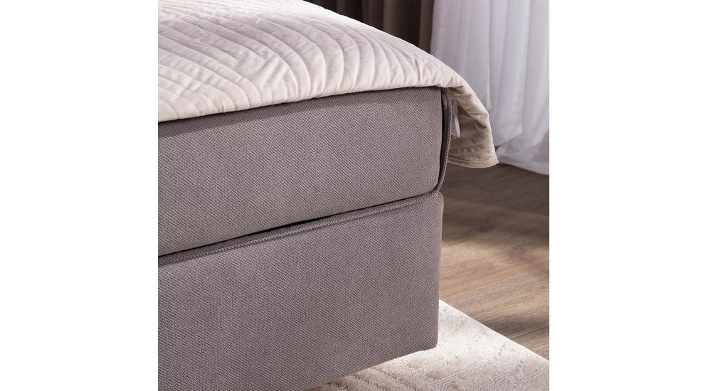 Šedá postel boxspring s matrací SILLA 80x200 cm