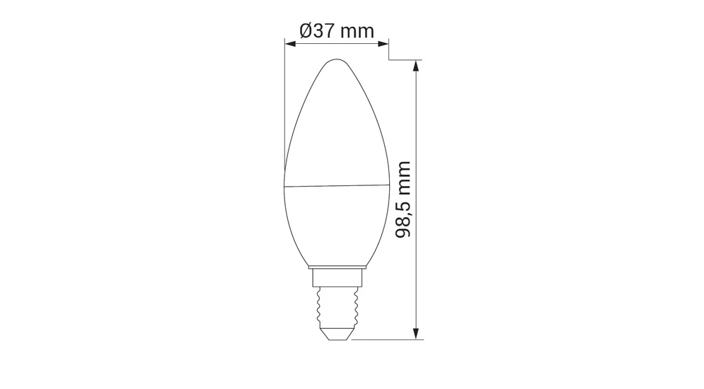 LED žárovka E14 5 W studená ORO-E14-C37-TOTO-5W-CW