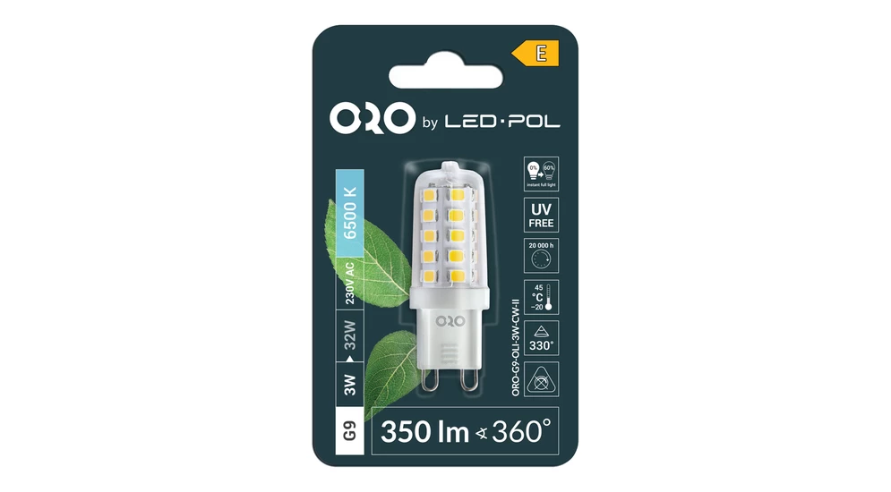 LED žárovka G9 3 W studená ORO-G9-OLI-3W-CW-II