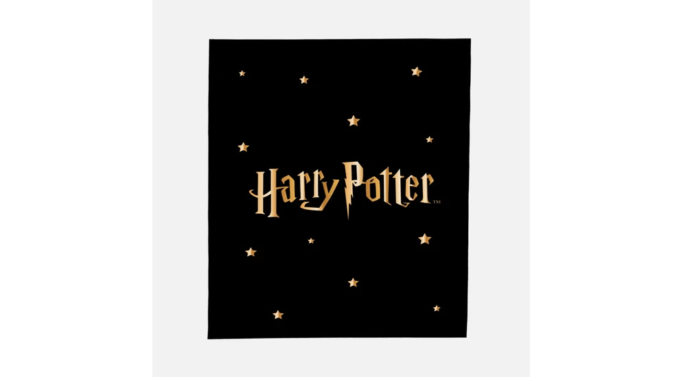 Czarny koc z napisem harry potter