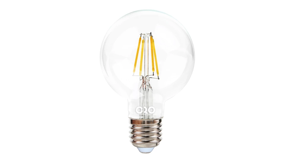 LED žárovka E27 6 W neutrální ORO-E27-G80-FL-CLARO-6 W-DIMM-DW