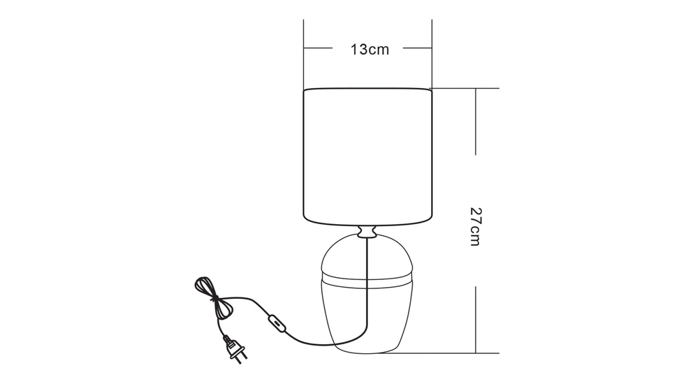 Lampa ceramiczna stołowa - wymiary.
