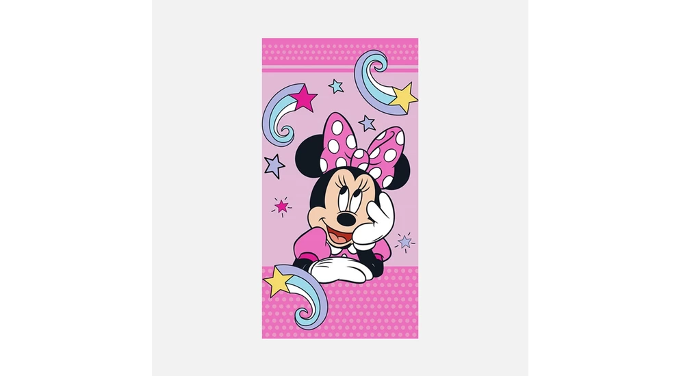 Różowy ręcznik do twarzy dla dzieci z grafiką Myszki Minnie