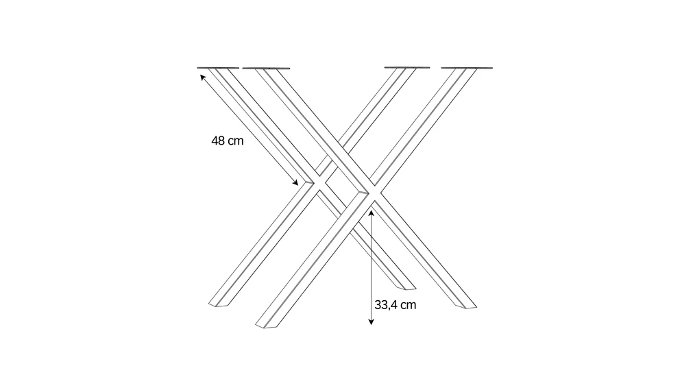 Kovové nohy typu X ke stolu MODUL