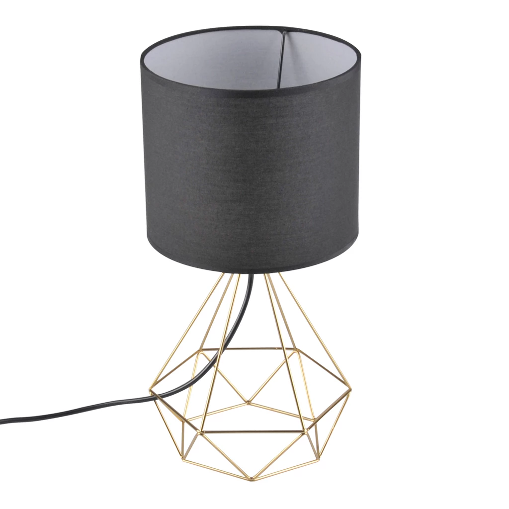 Černo-zlatá geometrická stolní lampa HIRA