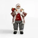 Vánoční červeno-šedá figurka SANTA CLAUS 80 cm