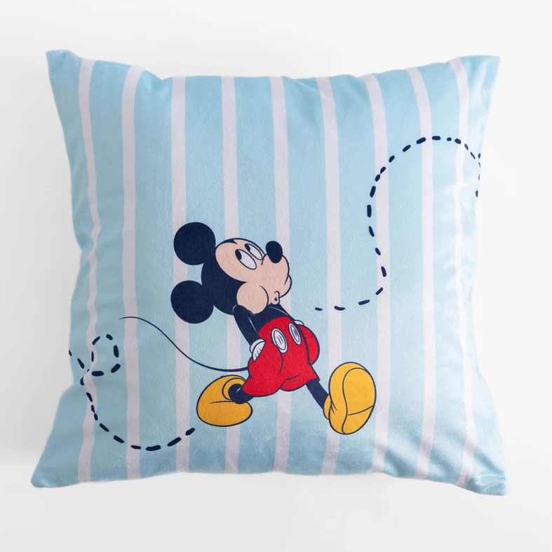 Modrý velurový povlak na polštář MICKEY DISNEY 40x40 cm