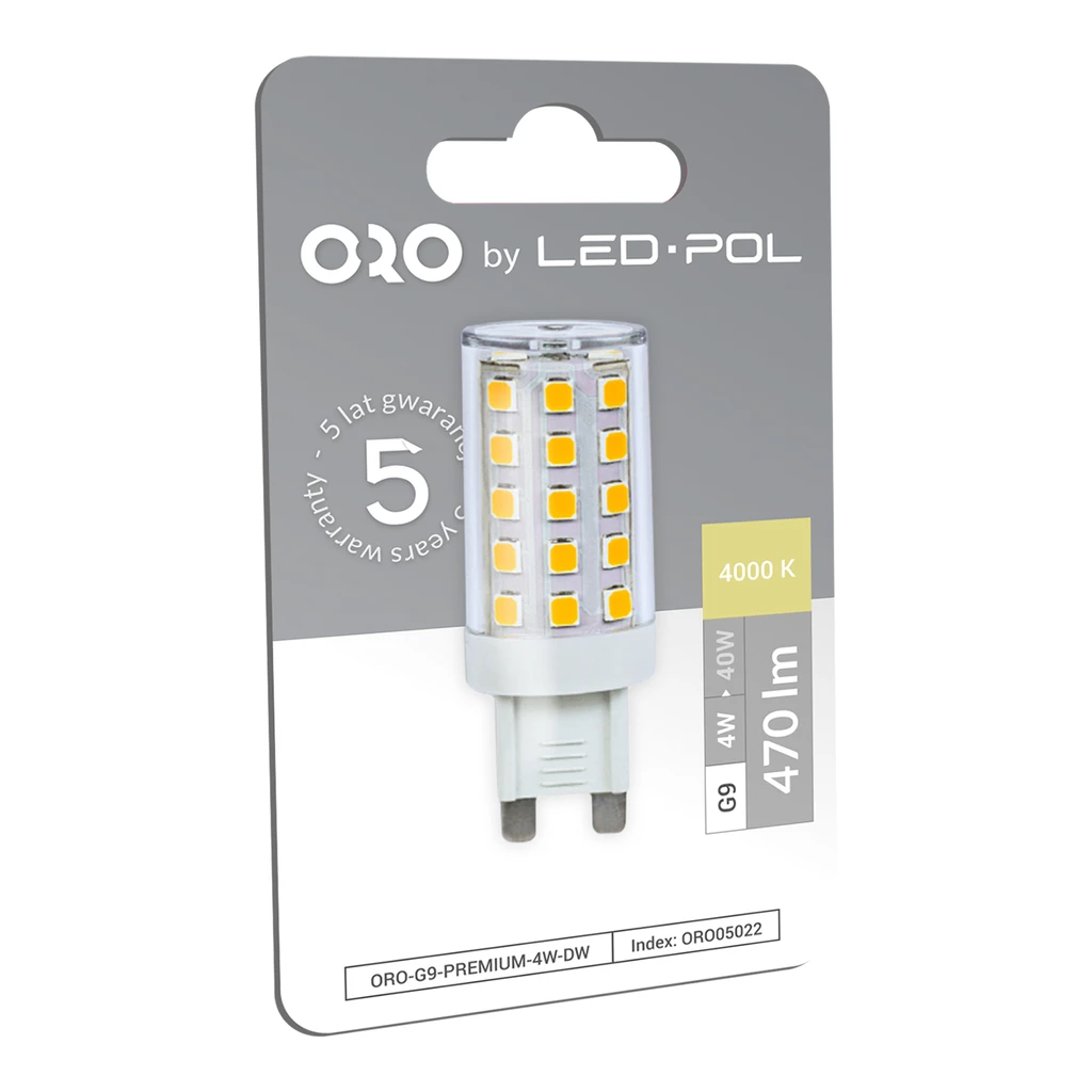 LED žárovka neutrální barvy G9 4 W ORO-G9-PREMIUM-4 W-DW