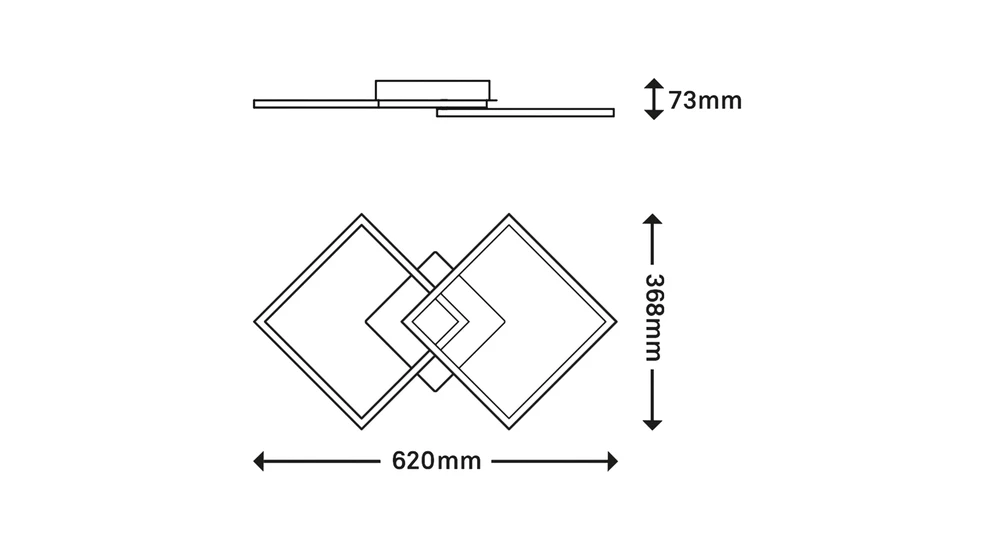 Otočné stropní svítidlo FRAME LED černé 62 cm