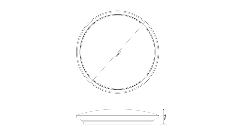 Plafon LED 24W chrom MOREN 28 cm - wymiary.