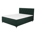 Postel boxspring s úložným prostorem zelená MEGAN PU 160x200 cm