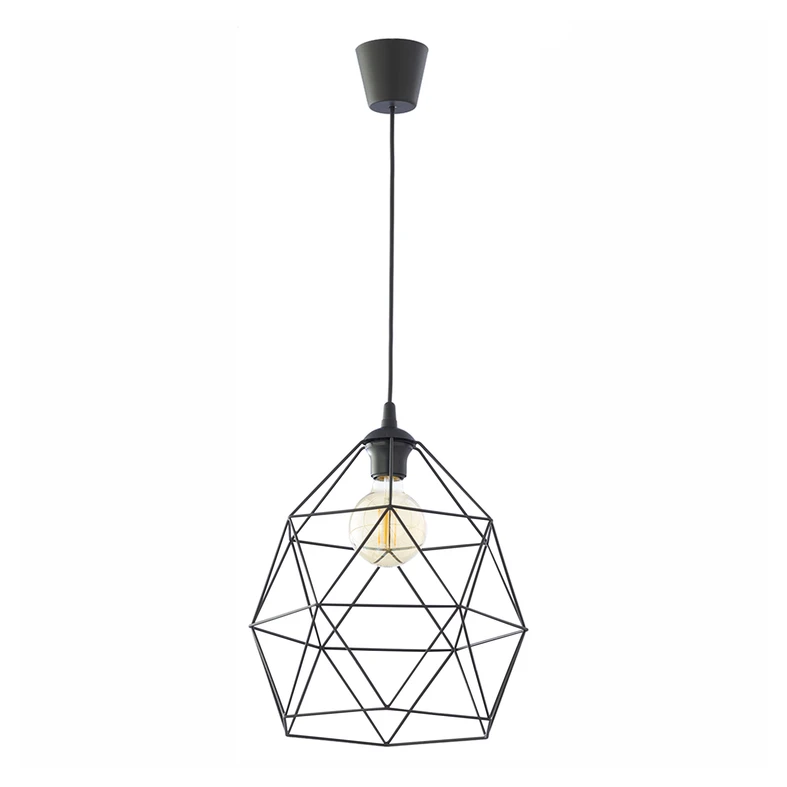 Lampa GALAXY to połączenie oryginalnego pomysłu i minimalistycznej formy. Ciekawie zaprojektowany klosz w geometrycznej formie został wykonany z metalowych elementów, które służą jako obramowanie dla pojedynczej żarówki.