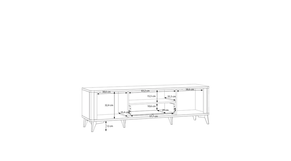 TV skříňka s osvětlením FORREST HILLS 160,4 cm