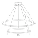 Zlaté závěsné LED svítidlo 2 kruhy CARLO