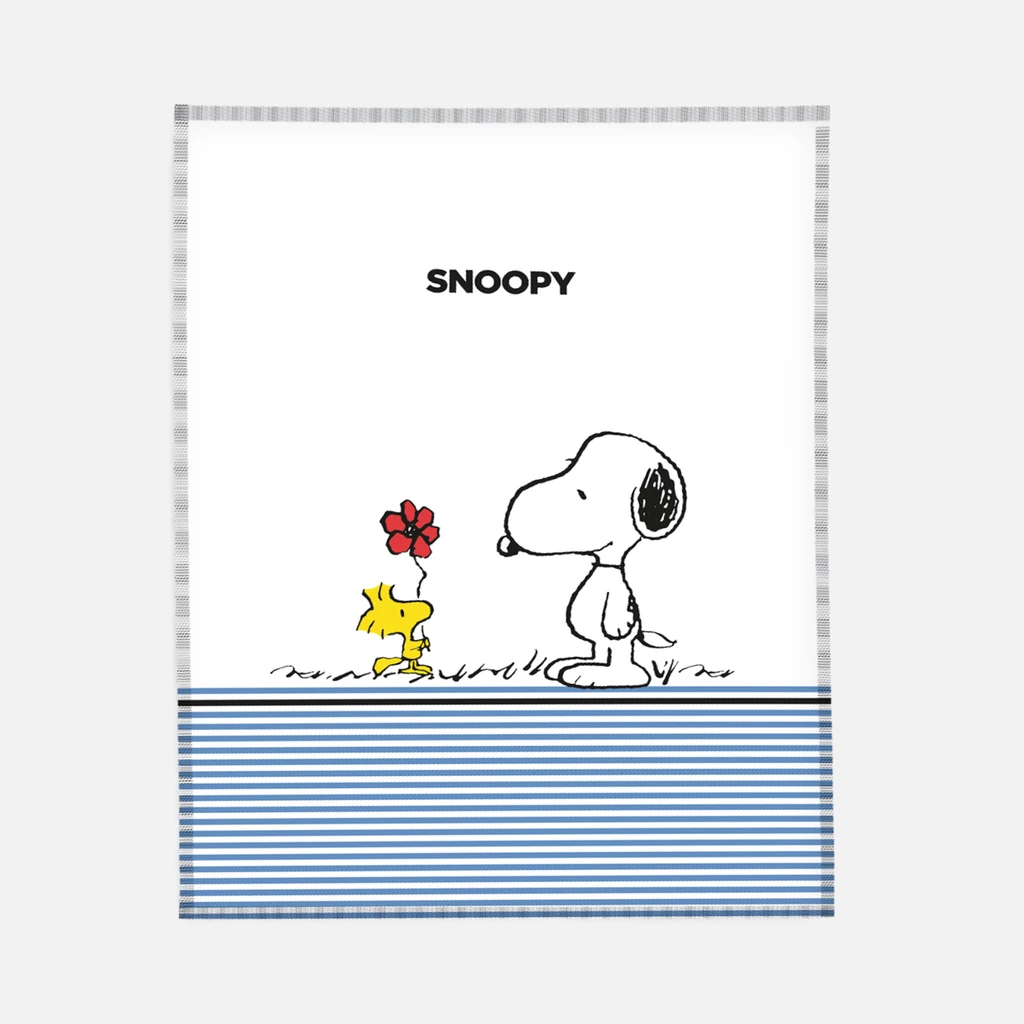 Koc dla dziecka z polaru z grafiką pieska snoopy