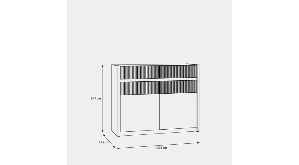 Komoda s osvětlením OAK SQUERE 105,3 cm