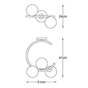 Zlaté stropní svítidlo koule MOLECULE 31 cm